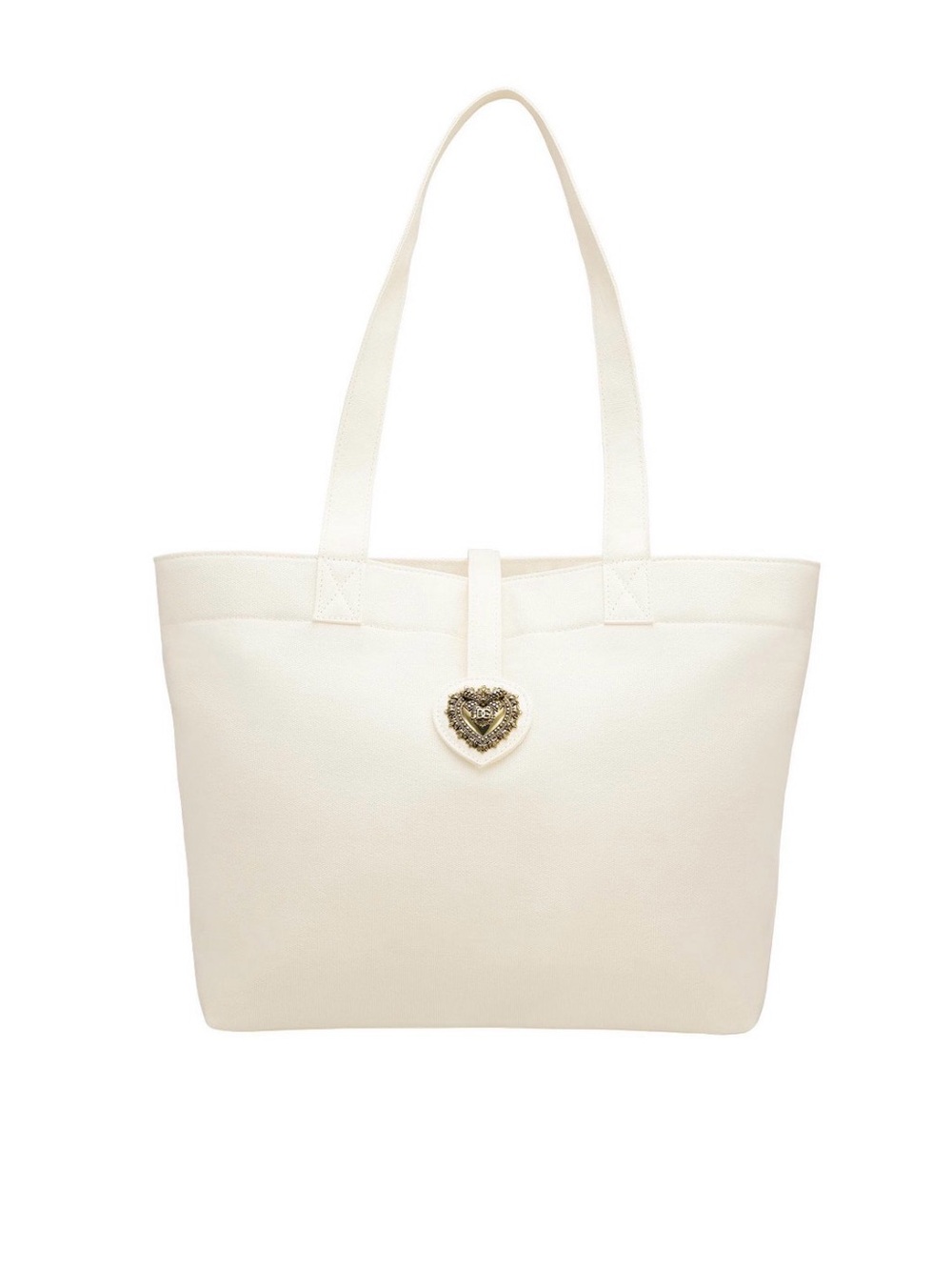 Dolce&Gabbana Elegant Cream Tote Bag with Heart Accent